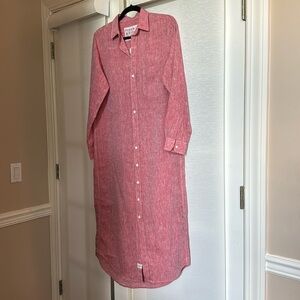 Rory Frank and Eileen Dress in linen red